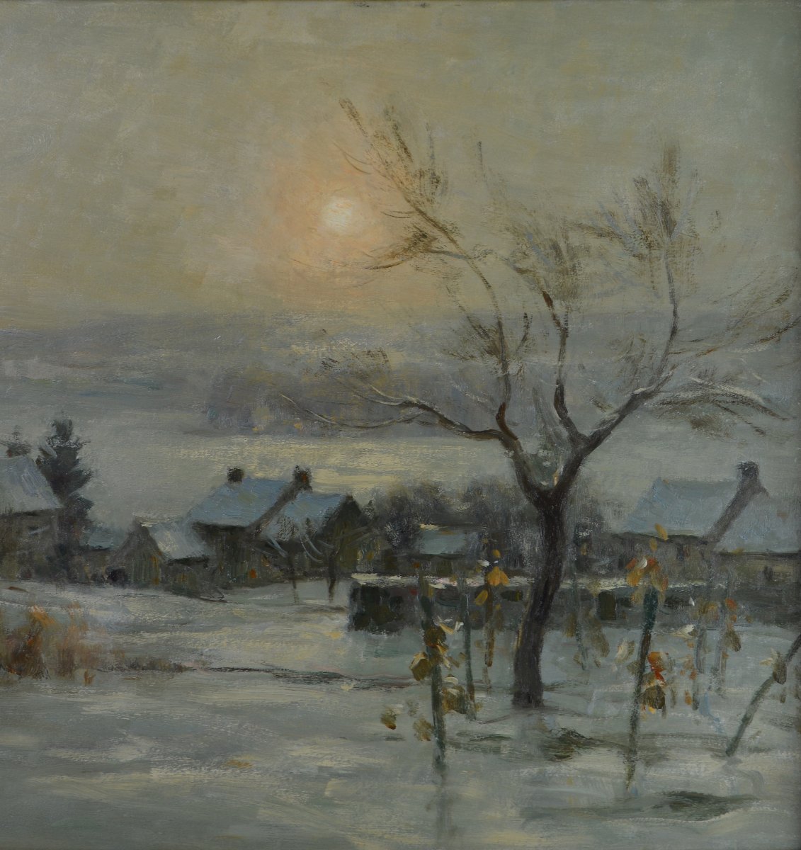 Joseph-paul Meslé (1855–1927). "winter Morning, Snow, And Fog." -photo-2