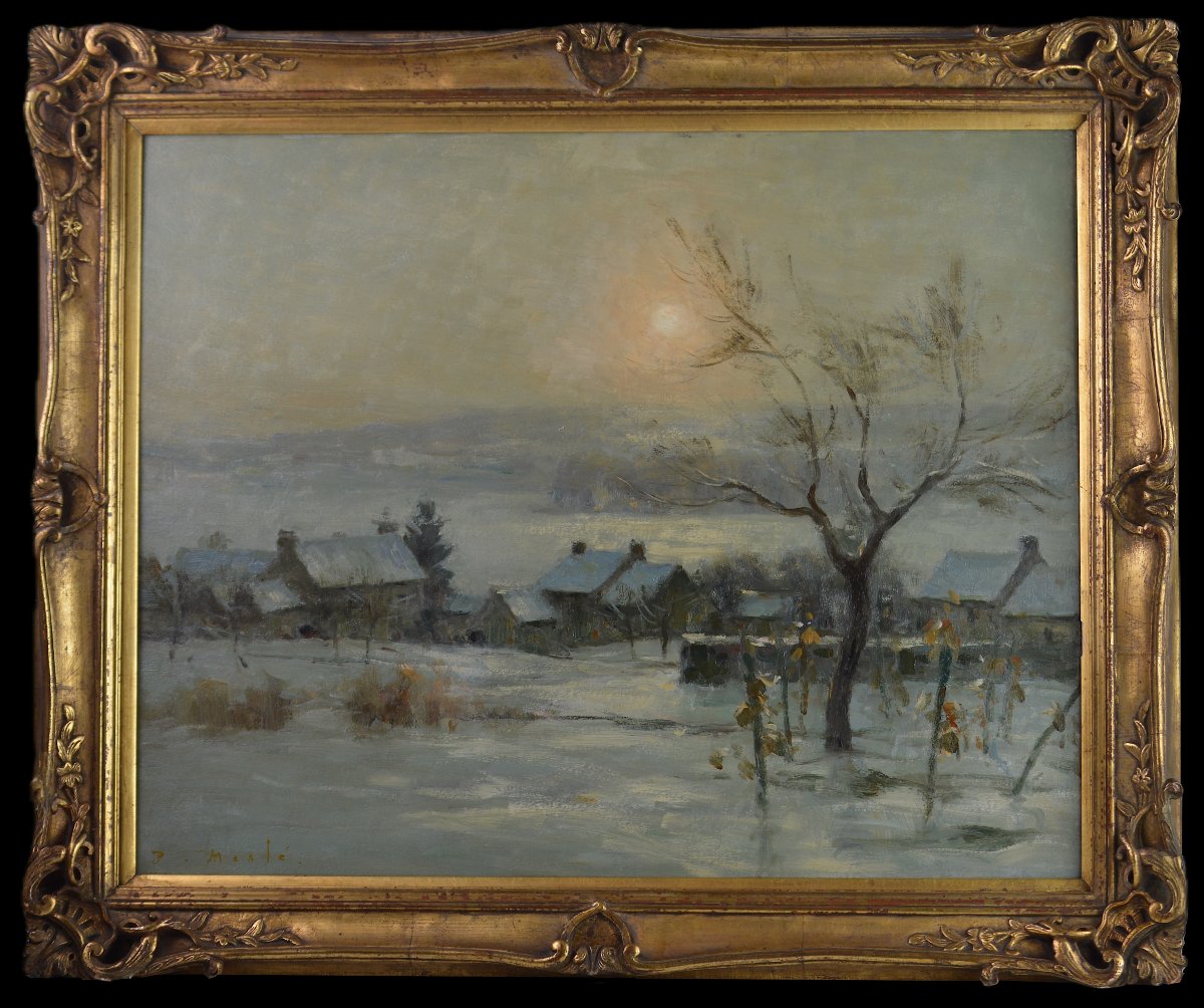 Joseph-paul Meslé (1855–1927). "winter Morning, Snow, And Fog." 