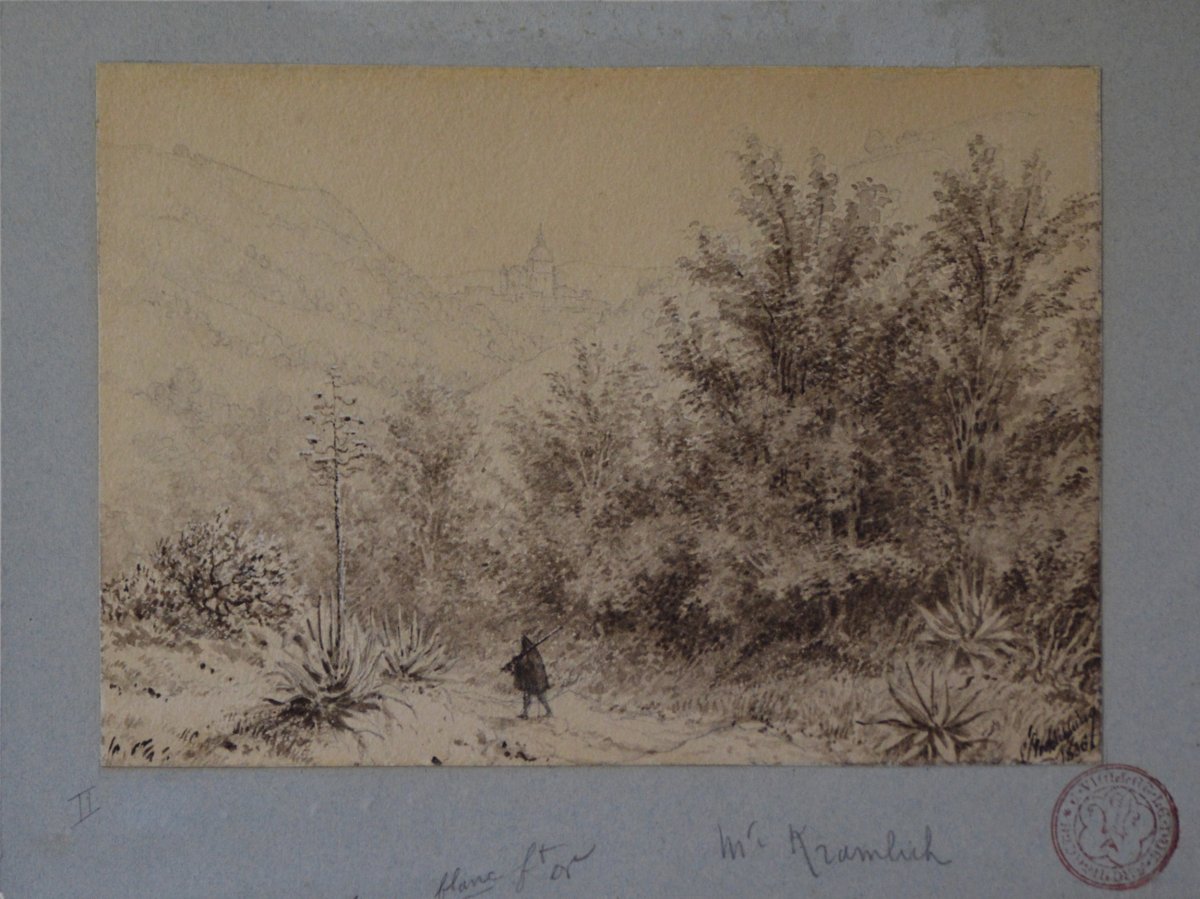 Eugène Viollet-Le-Duc 1814-1879. "Paysage d'Italie ?"