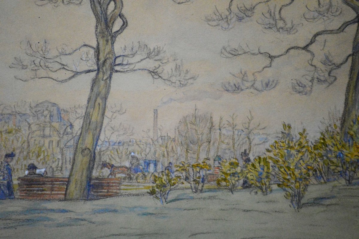 Henri Rivière 1864-1951.  "Jardin du Trocadéro à Paris."-photo-2