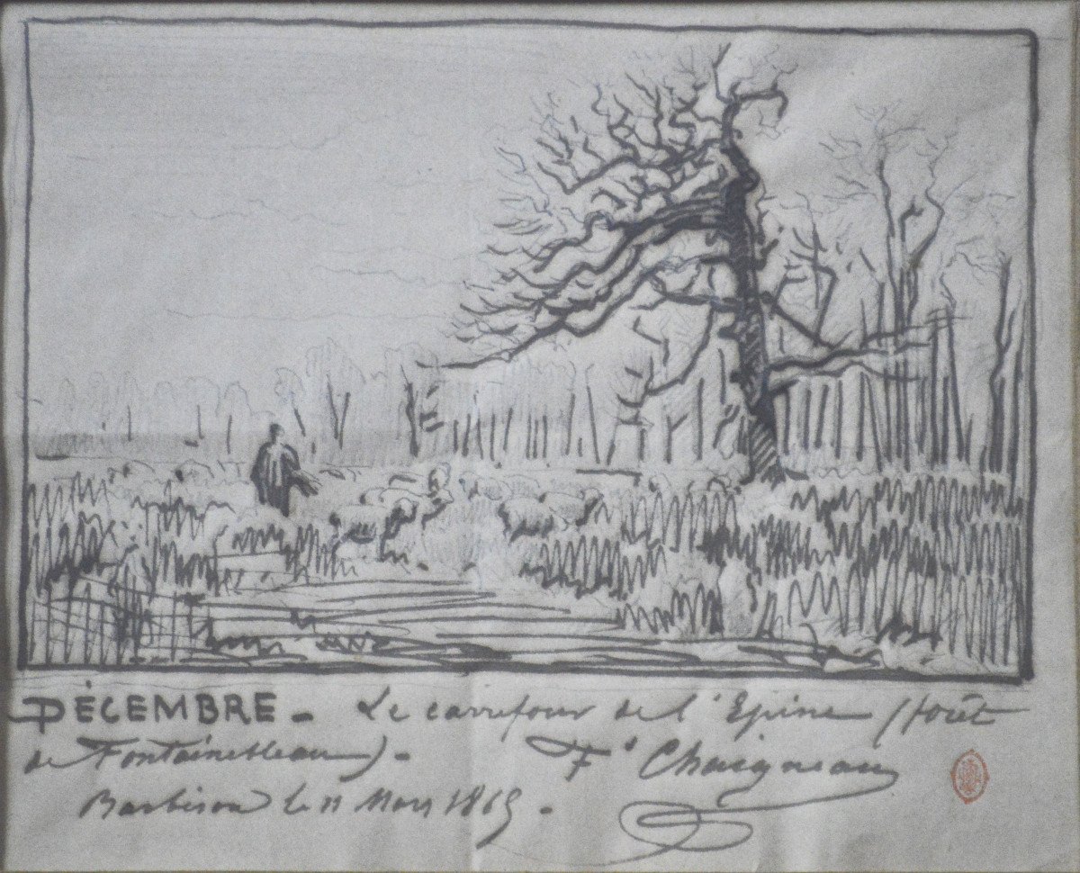 Jean-Ferdinand Chaigneau 1830-1906. "Le carrefour de l'Épine, forêt de Fontainebleau."-photo-2