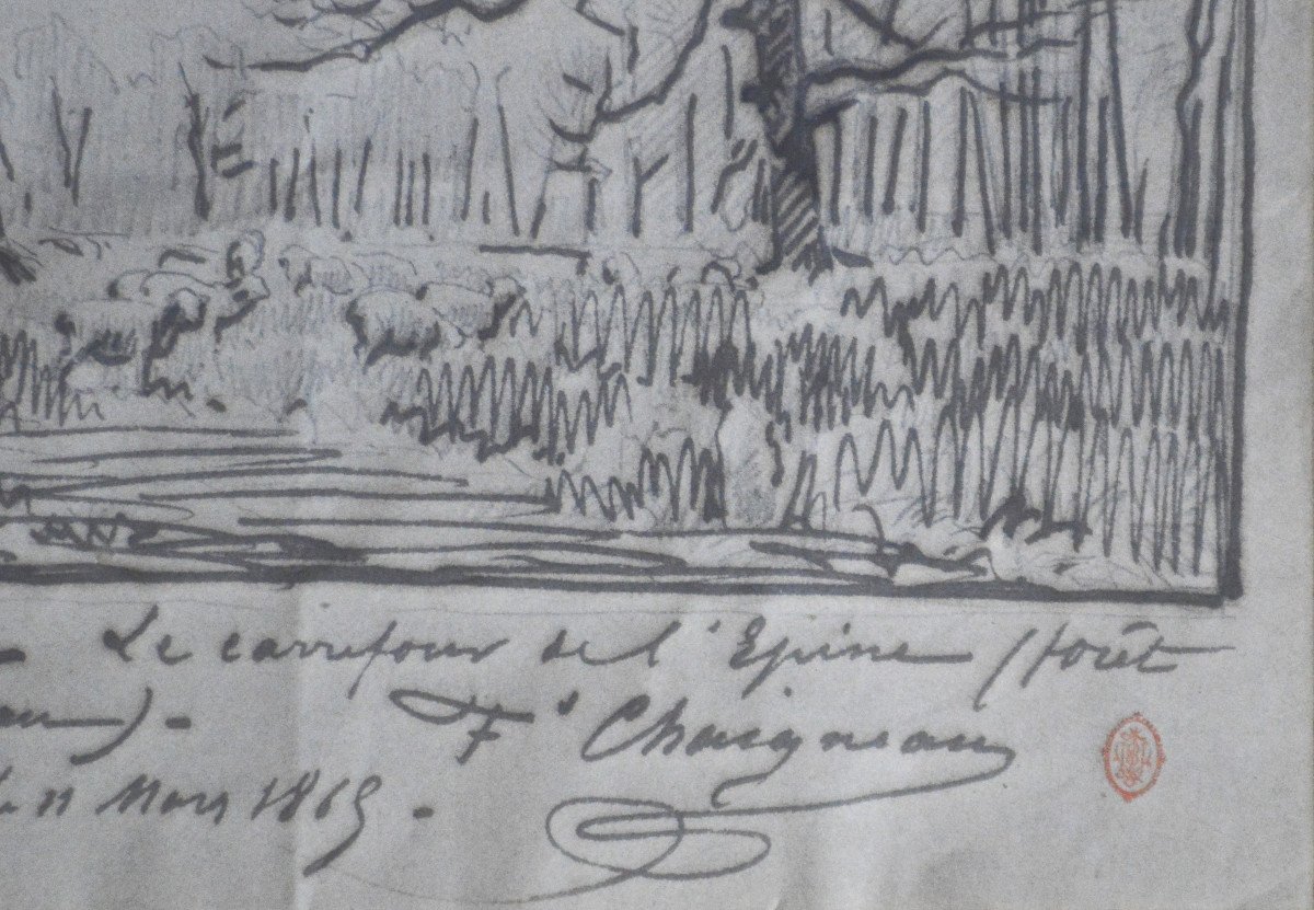 Jean-Ferdinand Chaigneau 1830-1906. "Le carrefour de l'Épine, forêt de Fontainebleau."-photo-3
