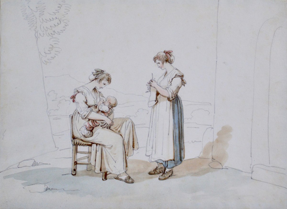 Bartolomeo Pinelli 1781-1835. "L'allaitement."