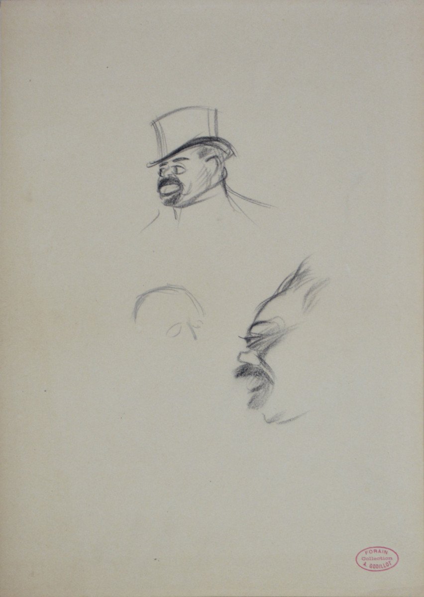 Jean-louis Forain 1852-1931. "study Of Male Portraits."