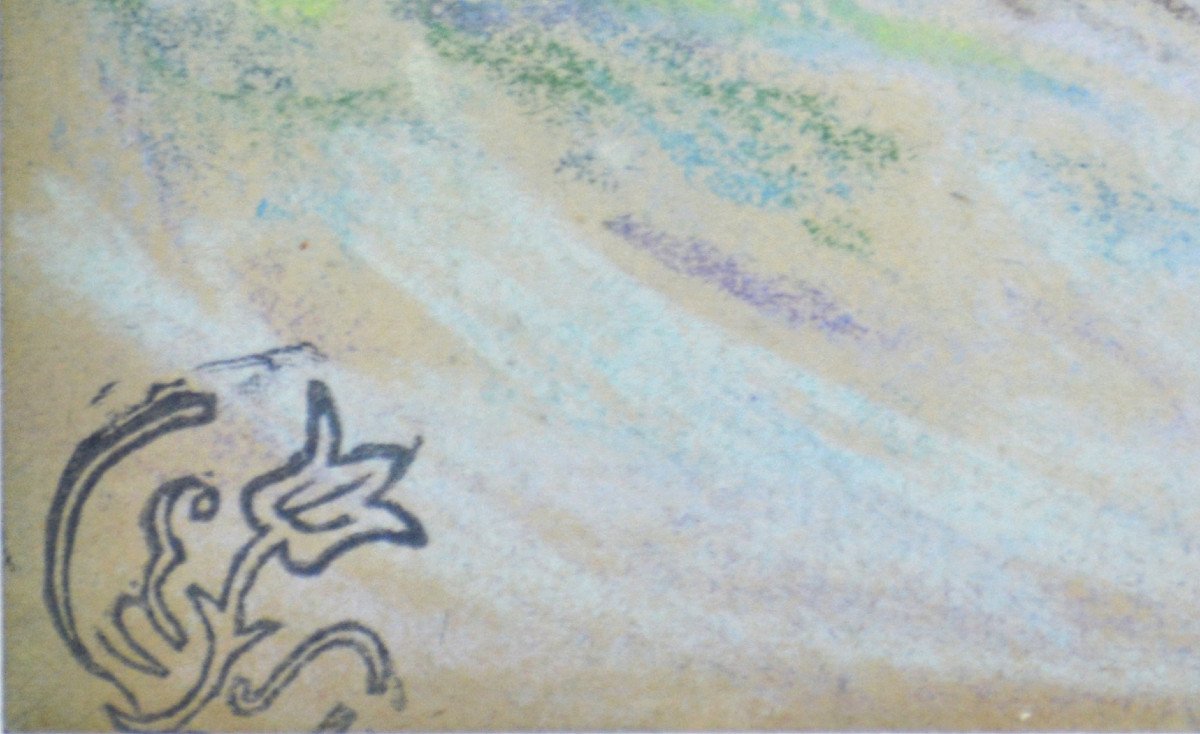 Claude-Émile Schuffenecker 1851-1934.  "Falaises du pays de Caux, Yport?" -photo-3