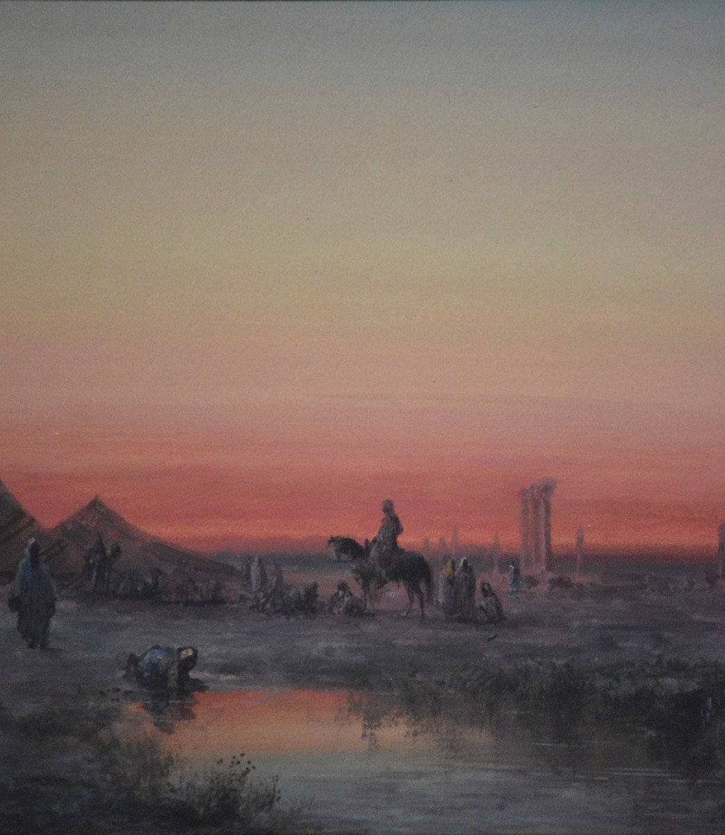 Paul Pascal 1832/39-1903/05. "Coucher de Soleil en Afrique."-photo-1