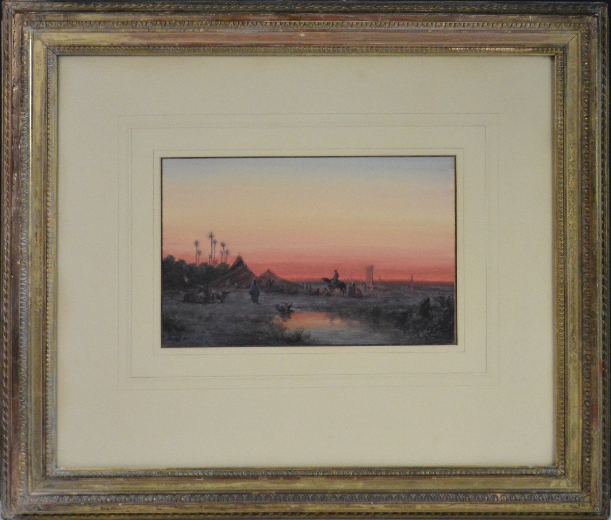 Paul Pascal 1832/39-1903/05. "Coucher de Soleil en Afrique."