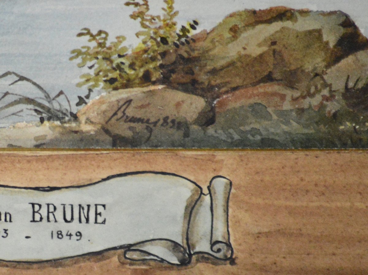 Christian Brune 1793-1849.  "Paysage montagneux."-photo-4