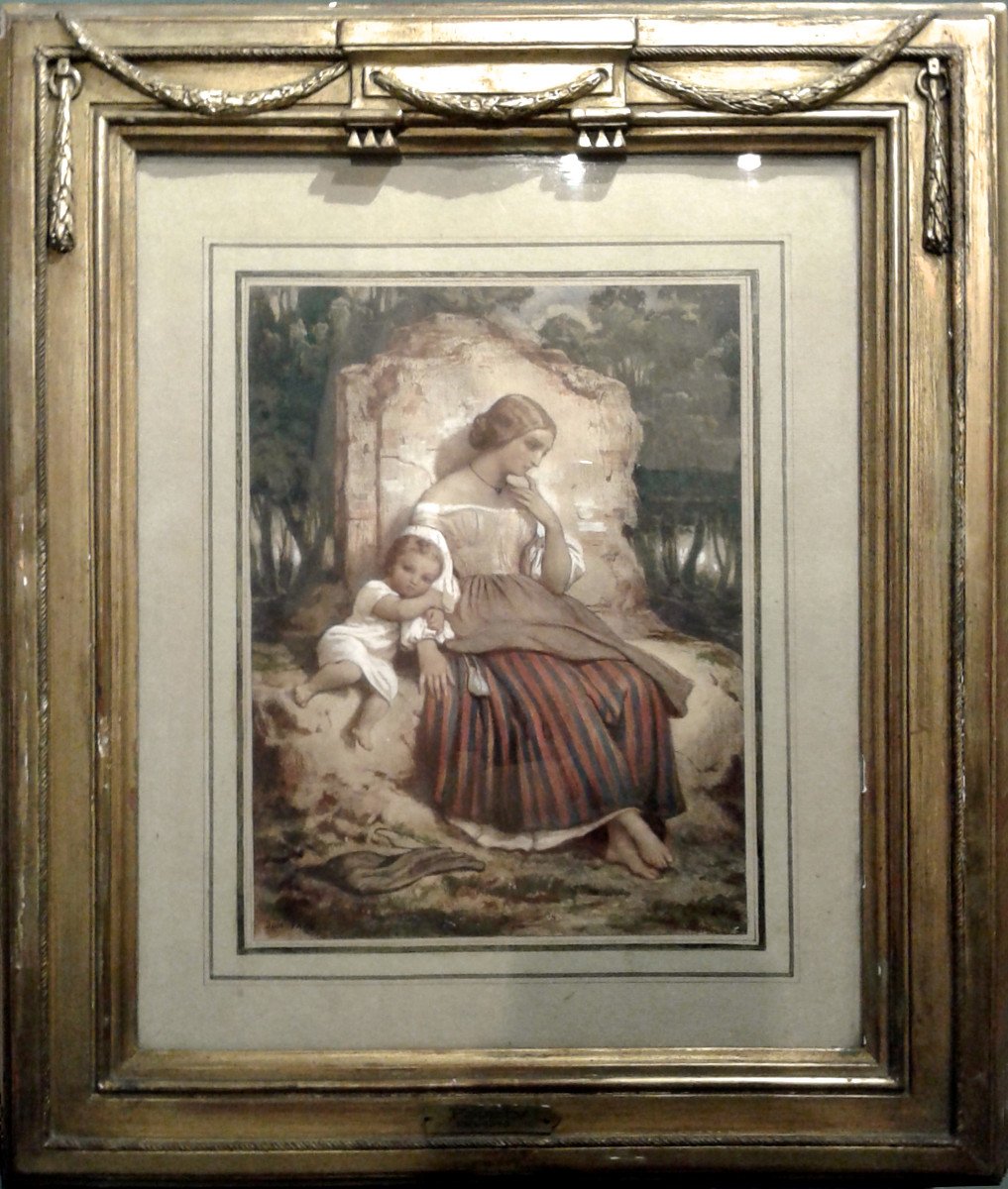 Dominique Papety 1815-1849. "young Woman And Child."