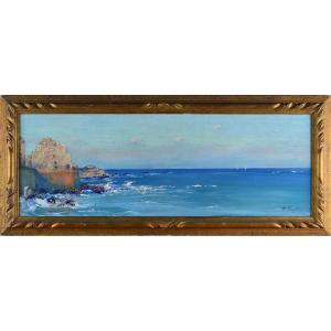 Pierre Faget-Germain 1890-1961.   " Bord de mer,  Boulvard de l'Amiral Pierre à Alger."