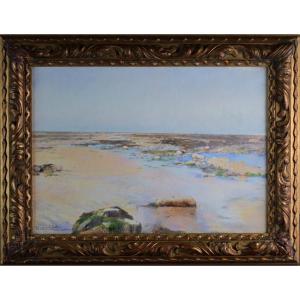 Paul Leroy 1860-1942. “low Tide In Normandy.”