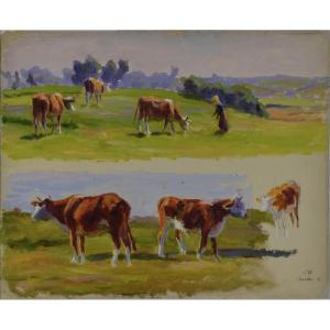 Charles Wislin 1852-1932. "cows."