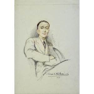 Henri Girault de Nolhac 1884-1948.  "Portrait de Daniel Rops.(1901-1965)"