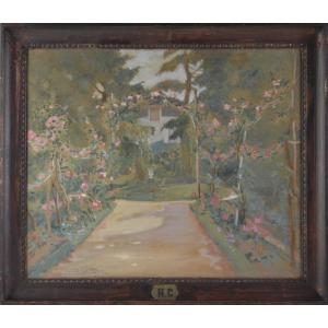 Gustave Lucien Dennery 1863-1953. "Allée dans un parc."