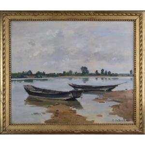 Constant Le Breton 1895-1985. “boats On The Loire.”