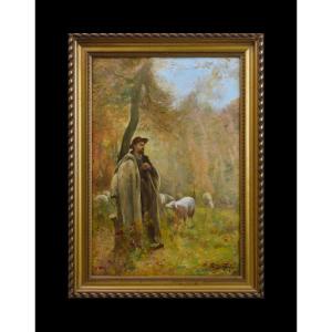 Charles Dezobry XIXᵉ siècle. "Berger et ses moutons."