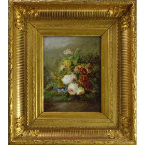 École Française XIXᵉ siècle. "Bouquet de fleurs."