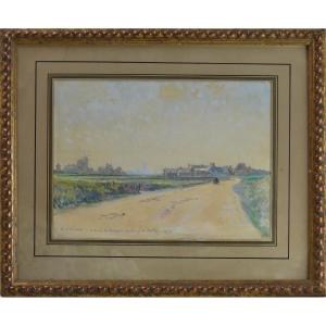 Alexis Louis de Broca 1868-1948.  "La route du Pouliguen au bourg de Batz." 