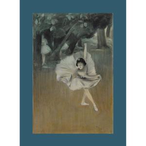 Jean Jamet (illustrateur). "La danseuse." Projet d'Illustration Vers 1900.