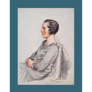Henri Girault De Nolhac 1884-1948. "portrait Of A Woman." 