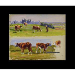 Charles Wislin 1852-1932. "cows."