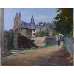 Henry Léon Jacquet 1856-1924. “Rue de village.”