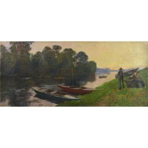 André-Louis Mestrallet (1874-1968). "Bords de Seine à Juziers."