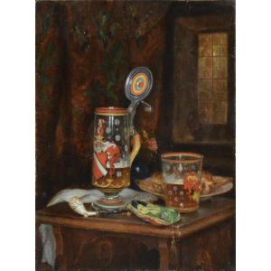 École Allemande XIXᵉ siècle. "Nature Morte."
