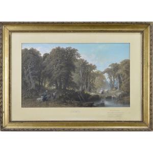 François Fortuné Antoine Férogio 1805-1888. "Paysage."