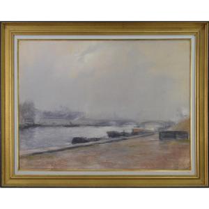 Pierre Jacques Pelletier 1869-1931. "Bord de Seine à Paris."