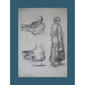 Henri Lerolle 1848-1929. "Fermières et études de vaches."