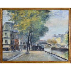 Pierre Jacques Pelletier 1869-1931. "Le canal Saint Martin à Paris."