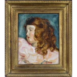 Jenny Maria Fontaine 1862-1938.  "Portrait de Jeune Fille."