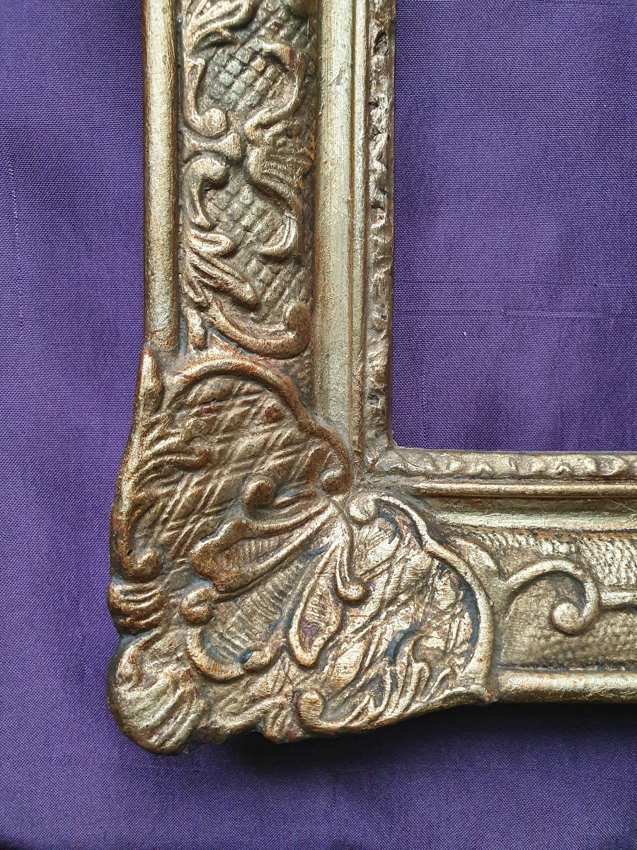 17th Century Louis XIII Frame In Golden Carved Wood, Mounted With Keys (ref: C22 0005)-photo-4