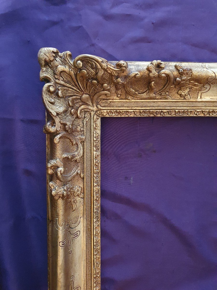 Large Frame Early XX Century, Louis XV Style - Wood And Stuck Gilded With Gold (ref: C22 0012)-photo-2