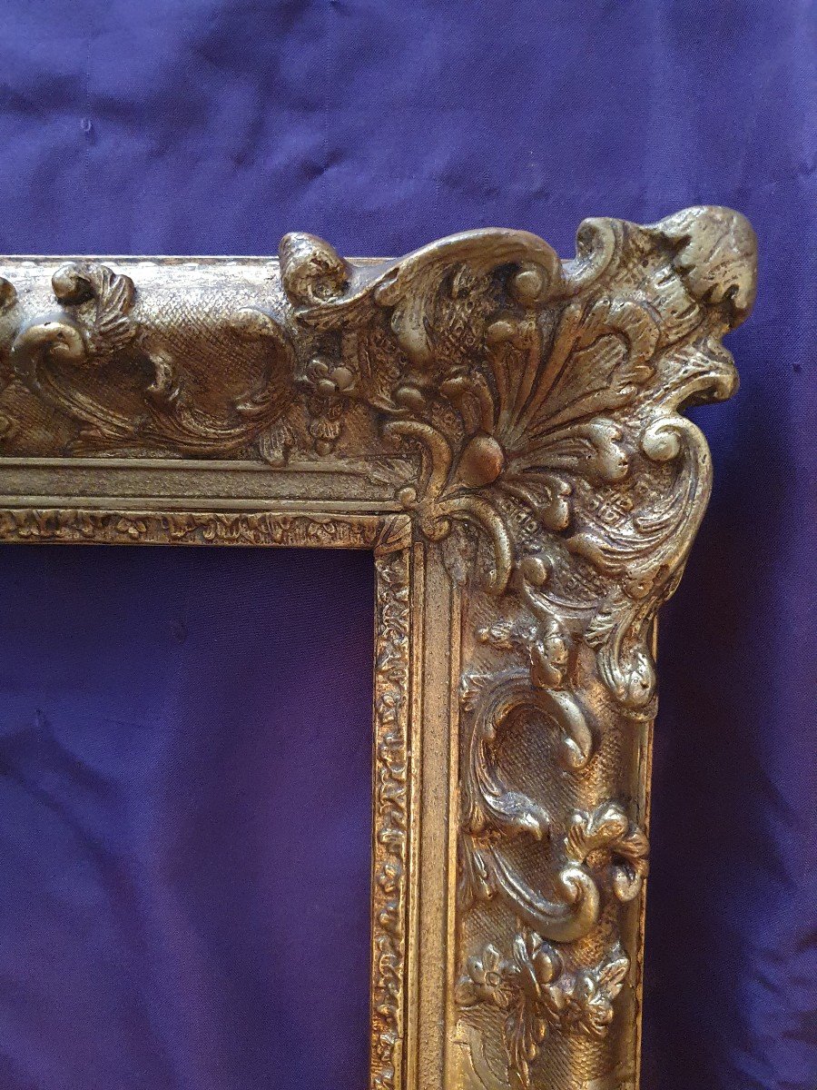 Large Frame Early XX Century, Louis XV Style - Wood And Stuck Gilded With Gold (ref: C22 0012)-photo-3
