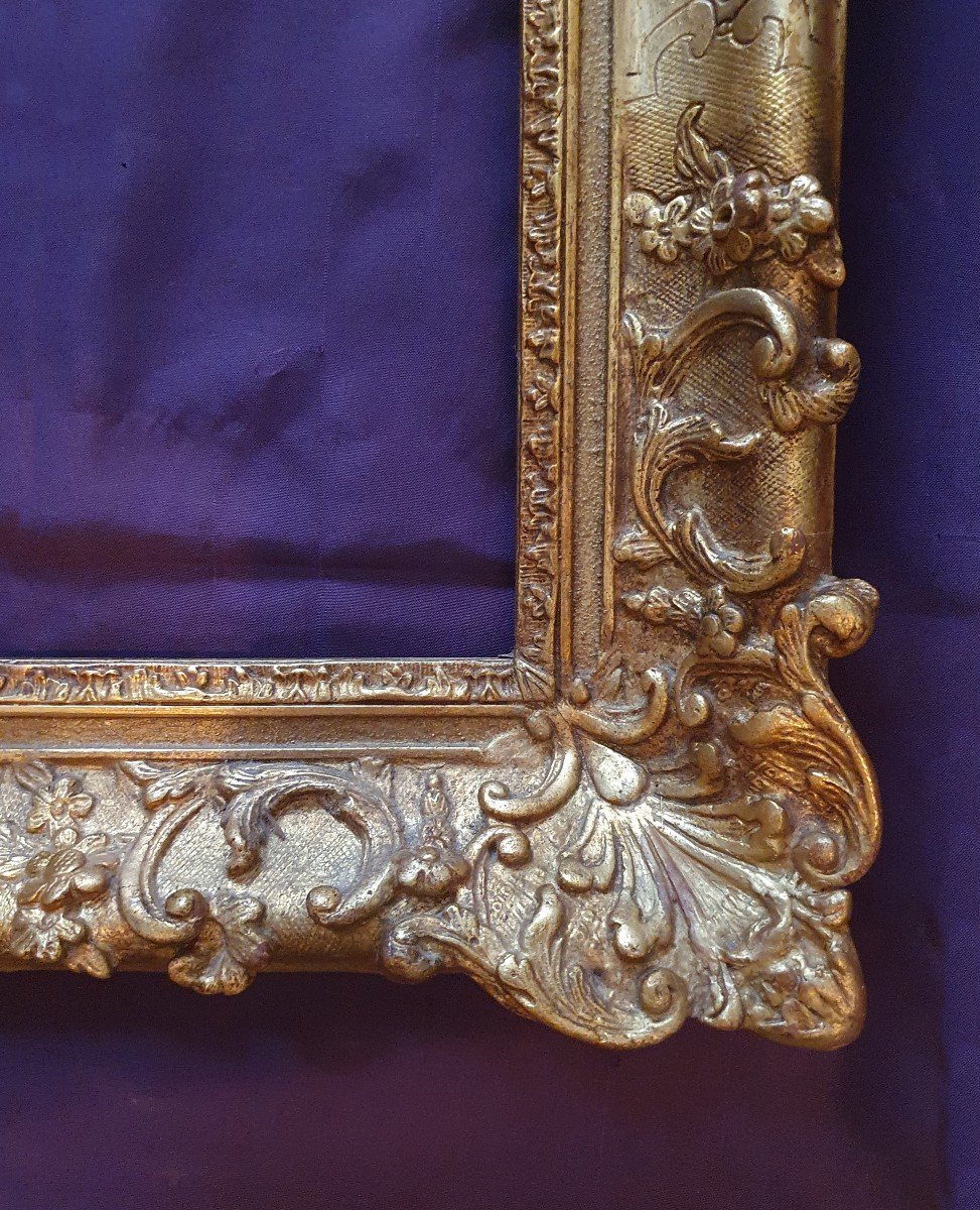 Large Frame Early XX Century, Louis XV Style - Wood And Stuck Gilded With Gold (ref: C22 0012)-photo-1