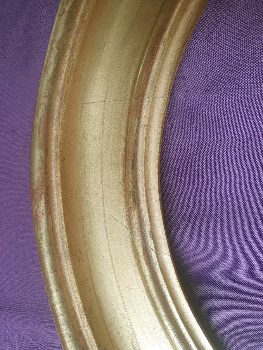 Cadre ovale XIXeme style Louis Philippe, en bois doré 43,5x35,5cm (ref : C22 0016)-photo-3