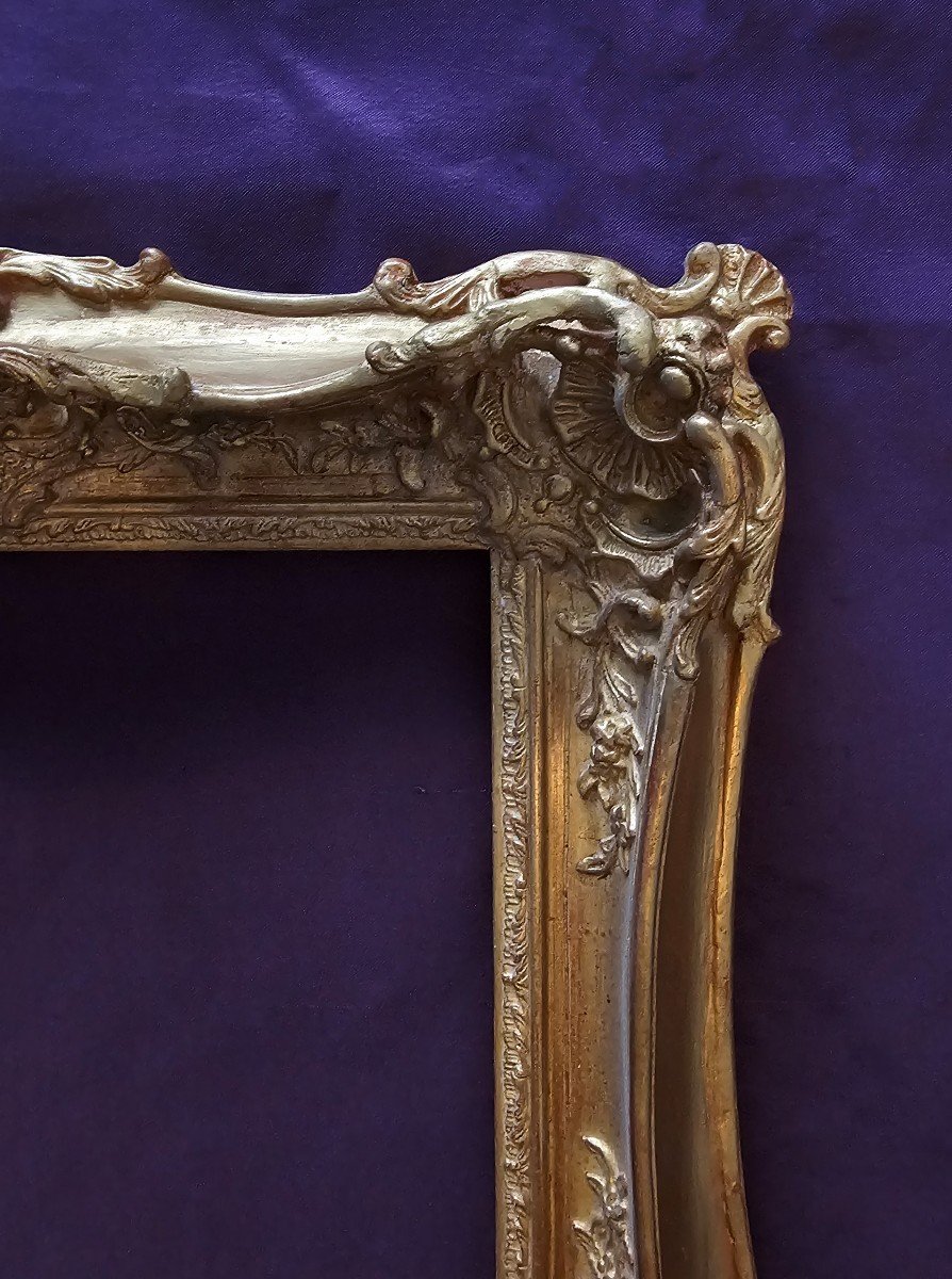 19th Century Wooden Frame, Louis XV, Gilded, Mounted With Keys (c23 0018)-photo-3