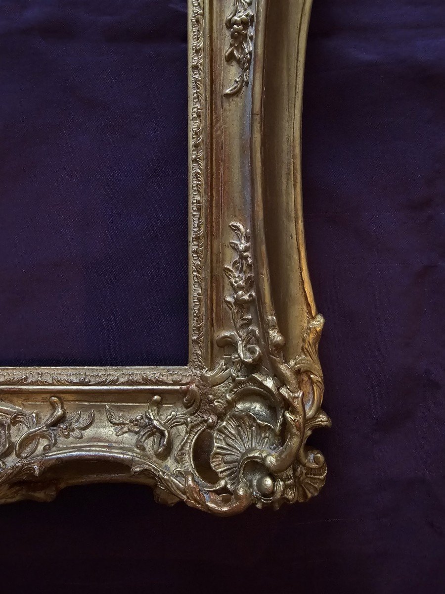19th Century Wooden Frame, Louis XV, Gilded, Mounted With Keys (c23 0018)-photo-1