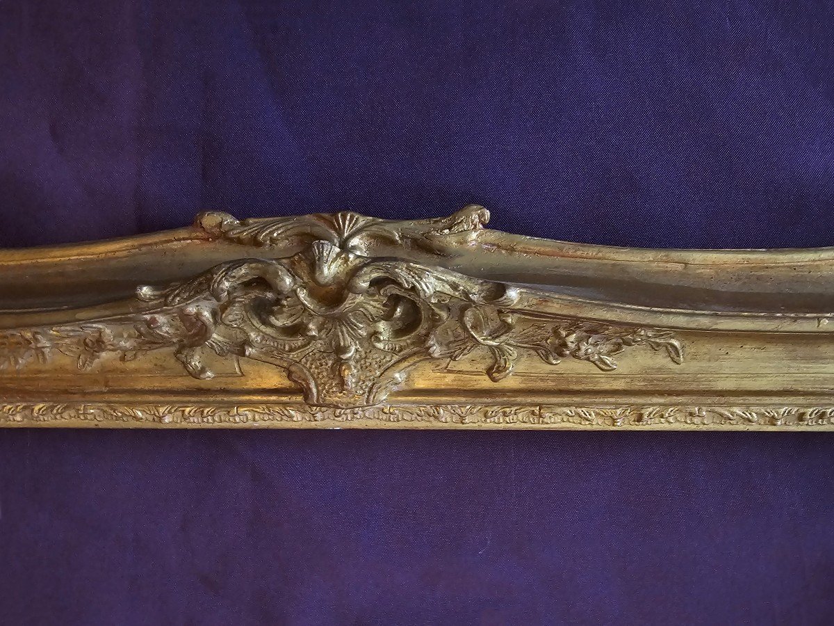 19th Century Wooden Frame, Louis XV, Gilded, Mounted With Keys (c23 0018)-photo-2
