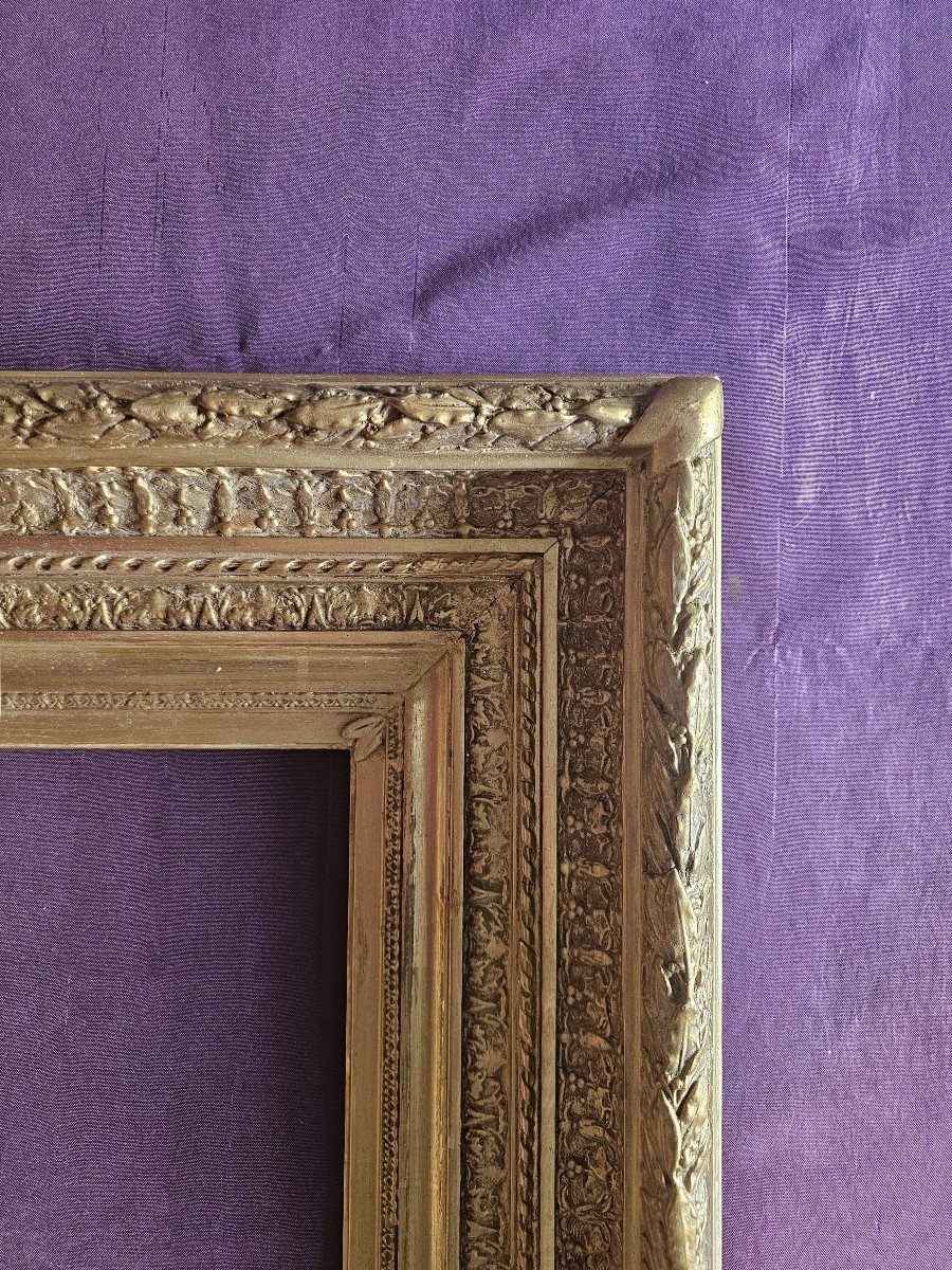 18th Century Italian Frame Carved In Gilded  Wood (c24 0002) -photo-3