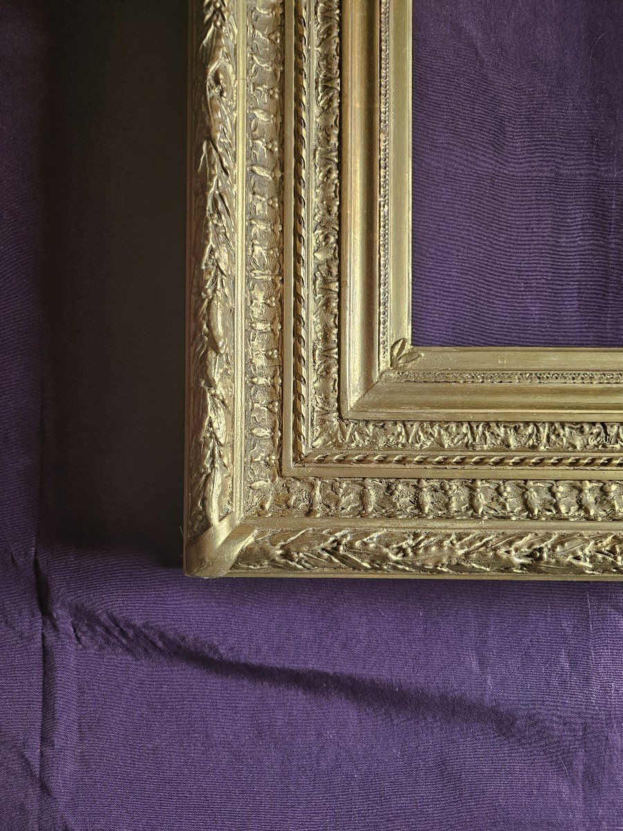 18th Century Italian Frame Carved In Gilded  Wood (c24 0002) -photo-4