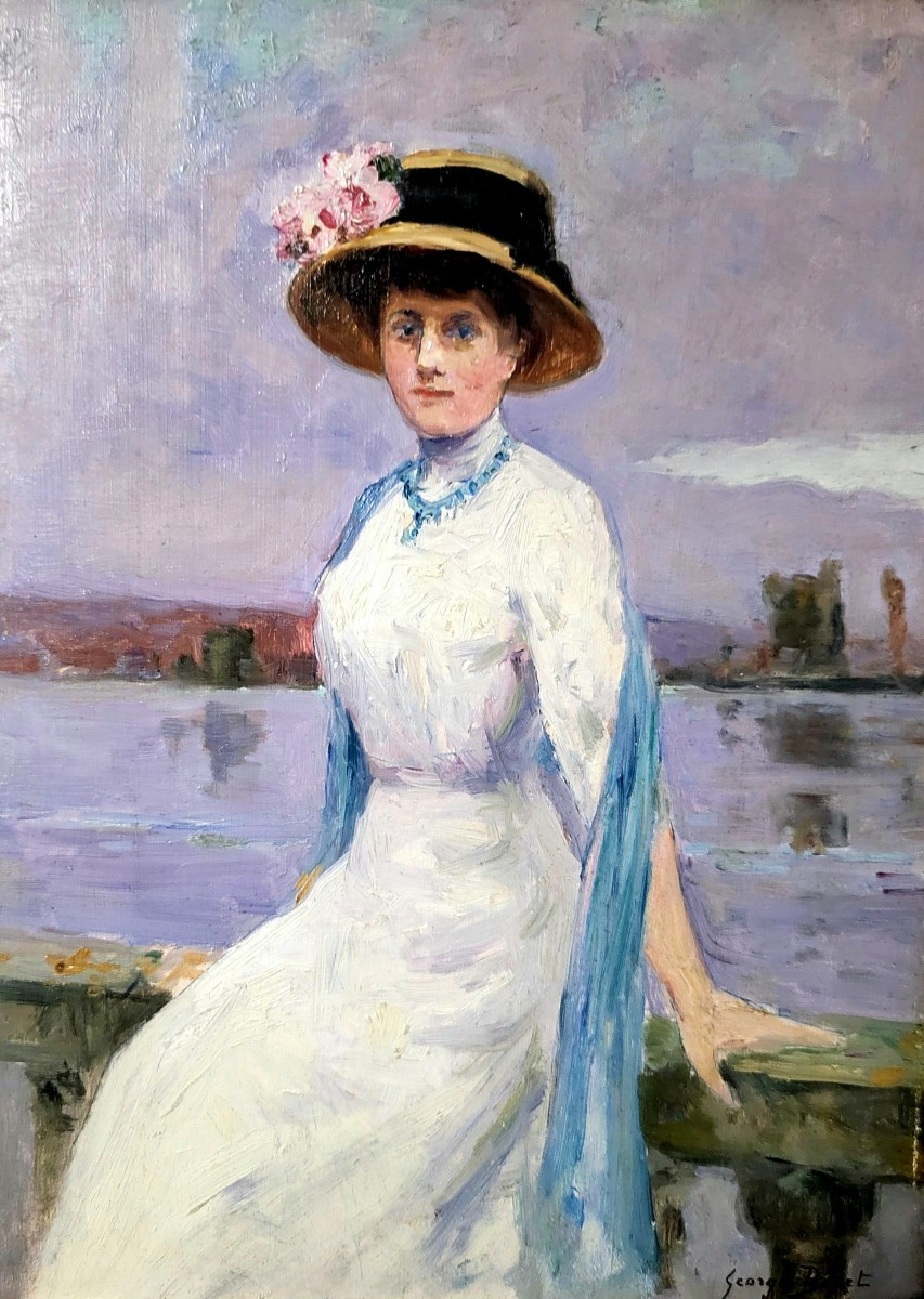 Wife Of The Painter Georges Binet (1865-1949), Who Lived On The Banks Of The Seine In Caudebec-en-caux.