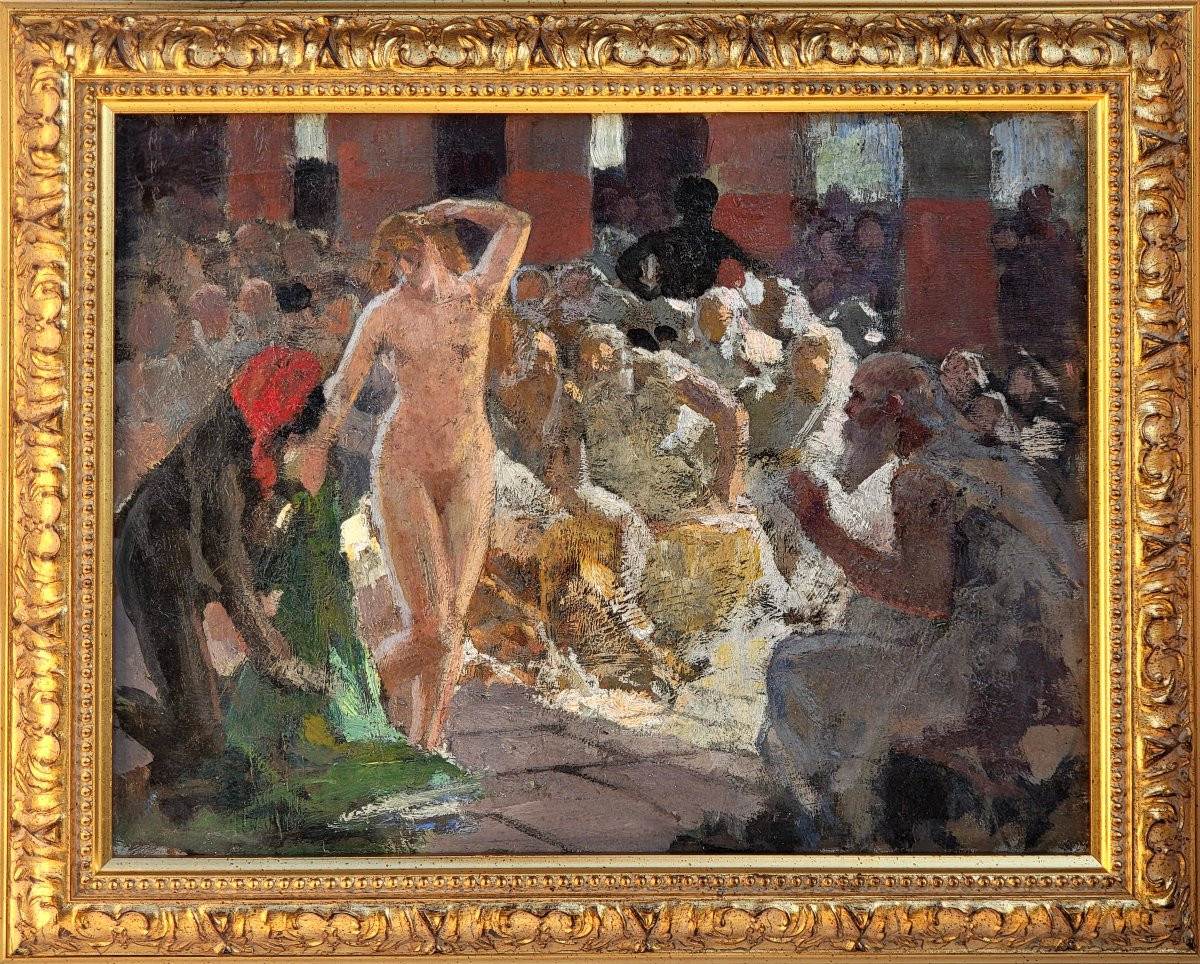 Le Marché Aux Esclaves (Henri Paul Royer 1869-1938)-photo-3