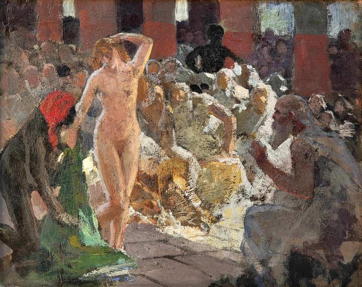 Le Marché Aux Esclaves (Henri Paul Royer 1869-1938)