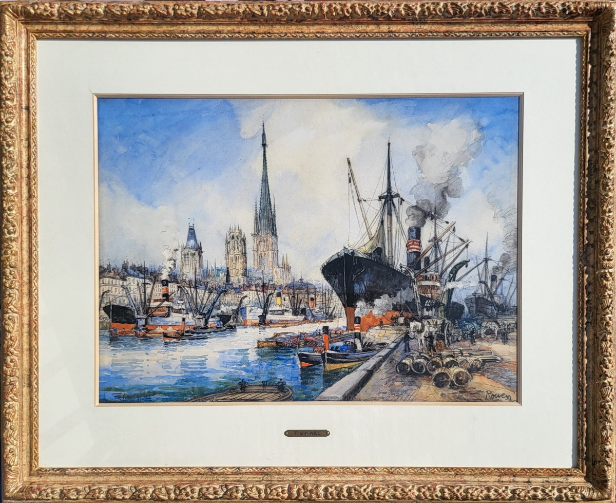 Les Quais de Seine à  Rouen -Frank Will (Nanterre 1900  - Clichy 1950)-photo-2