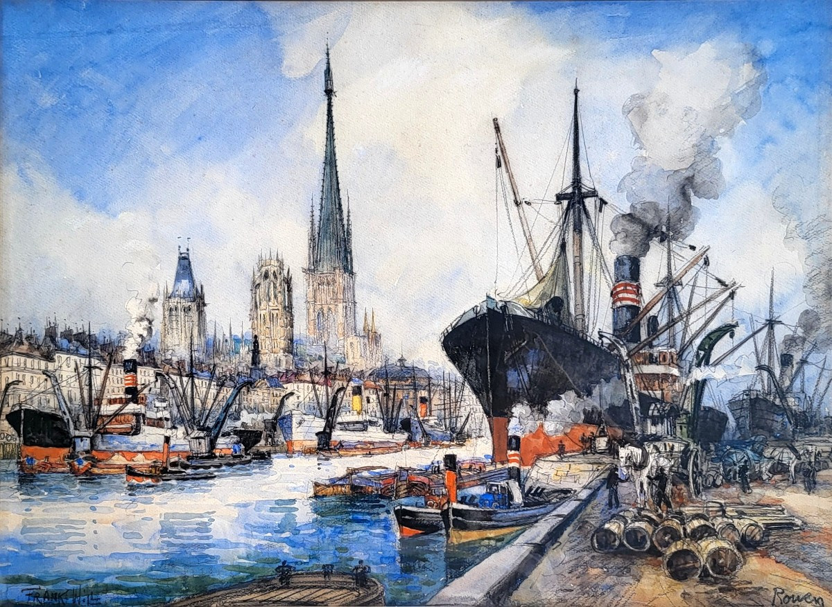 Les Quais de Seine à  Rouen -Frank Will (Nanterre 1900  - Clichy 1950)