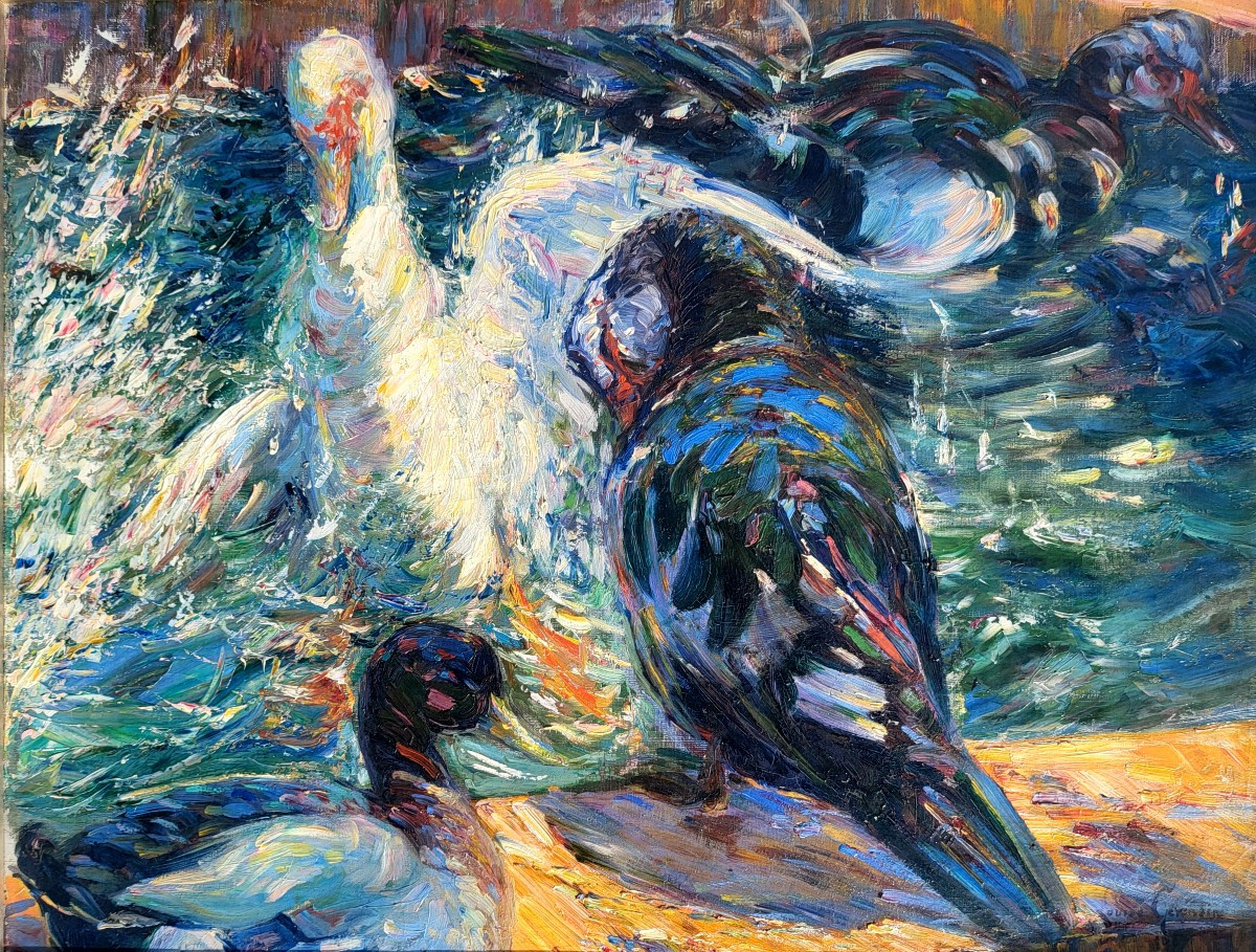 Les oies-Louise Germain (Gap, 22 avril 1874 - Aix-en-Provence, 13 octobre 1939 )