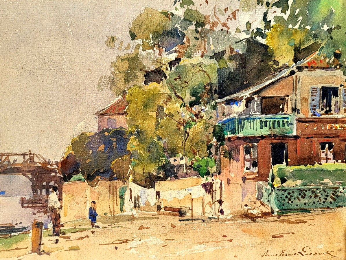 Maisons en bord de fleuve - Paul Emile Lecomte (1877-1950)-photo-1